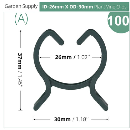 Carvallo Max | 100-pack växtklipp i 2 storlekar | För tomater, klätterrosor &amp; grönsaker | UV-beständiga
