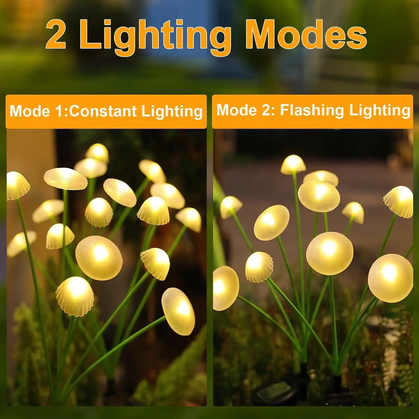 Carvallo Solar-Trädgårdslampa 6 LEDs | Manet- & Svampdesign | För Trädgård, Terrass & Utomhusområden