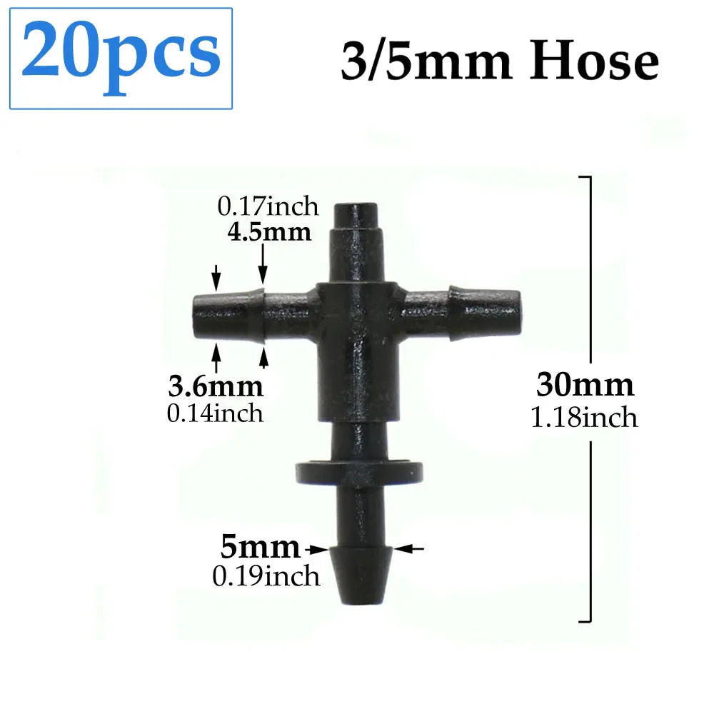 Carvallo Cross Connector | 2-Way Arrow Connection | For 3 mm & 5 mm Hoses | Drip Irrigation Systems