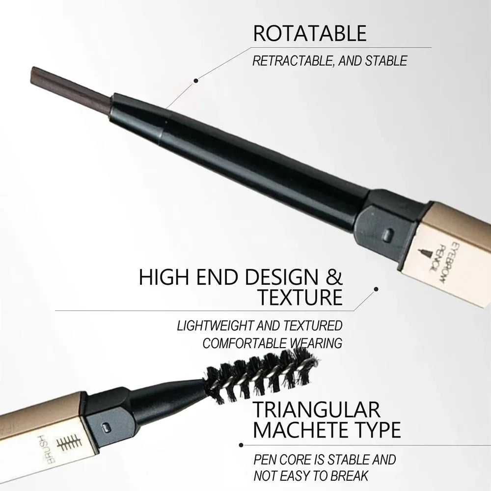 Carvallo BrowCraft DuoShape | 2-i-1 med triangelspets och borste | Vattentät och precis | 15,5 cm