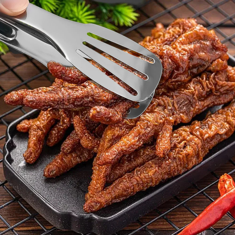 Carvallo köks tongs rostfritt stål med silikonhandtag | 3 storlekar för grill & kök | Anti-glid & värmebeständig | Silver & mörkgrön