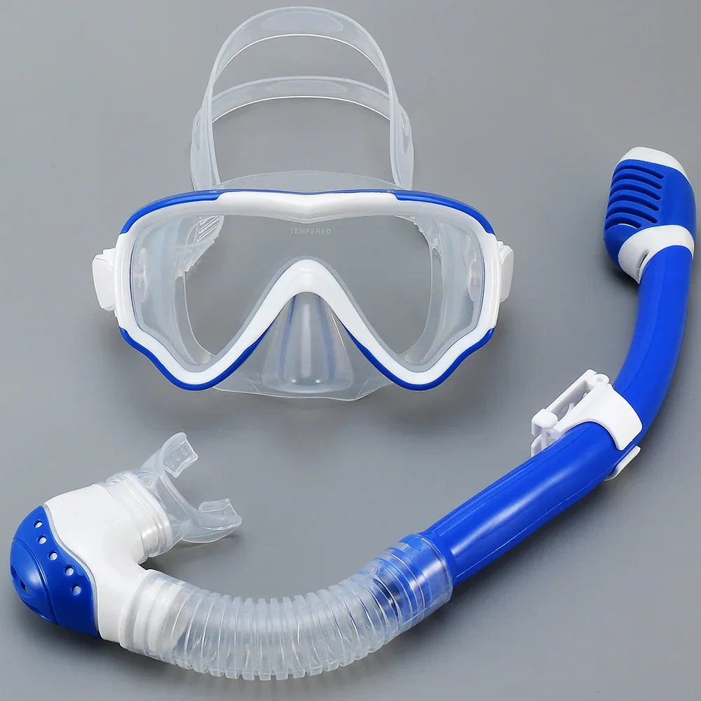 Carvallo Barn Tauchmask med snorkel | Duggfri & läcksäker | Härdat glas & silikon | För pojkar & flickor 7–15 år