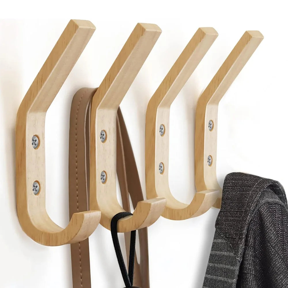 Carvallo Set Naturivo | 2/4 stück | Väggmonterad & Dekorativ | Massivträ | För jackor, nycklar, väskor & accessoarer