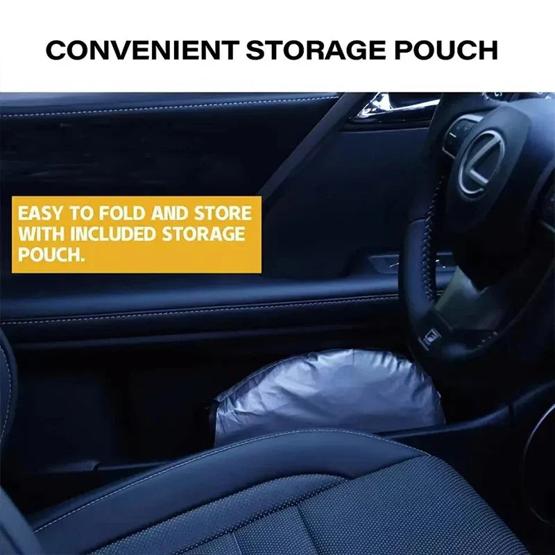 Carvallo Auto-Solskydd | Fällbar & Värmetålig | Universell Passform | 150x70cm