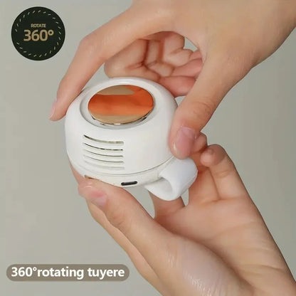 Carvallo Mini-Ventilator utan rotorblad | Tyst &amp; bärbar | Med klämma, 360° vridbar | USB-C uppladdningsbar | För barn, resor &amp; vardag