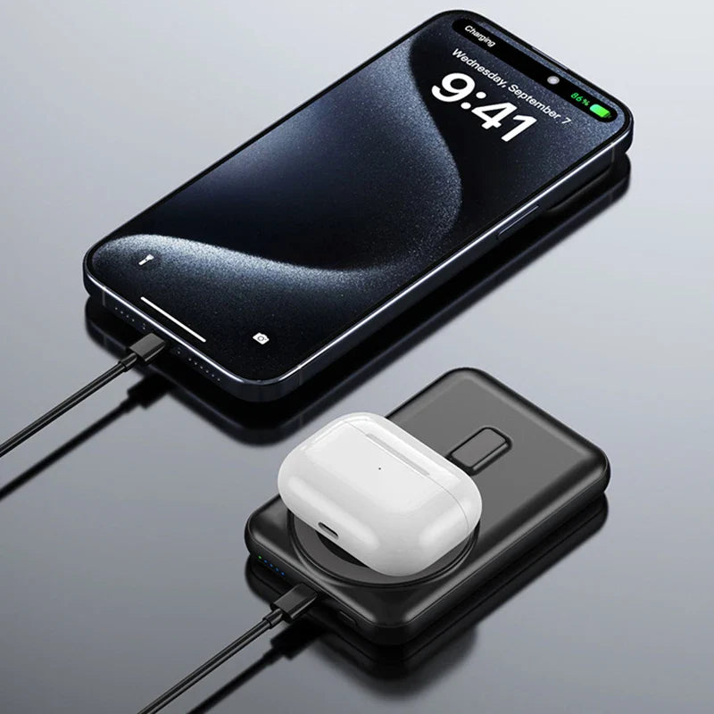 Carvallo 20.000 mAh Solkraftbank med magnetisk trådlös laddare | Kompatibel med MagSafe | USB-C & solenergi-laddning | För iPhone, Samsung & mer