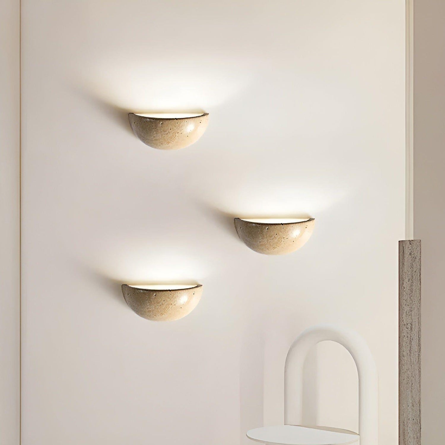 Korzito - Nordisk Halvcirkel-LED-Wabi-Sabi-Vägglampa