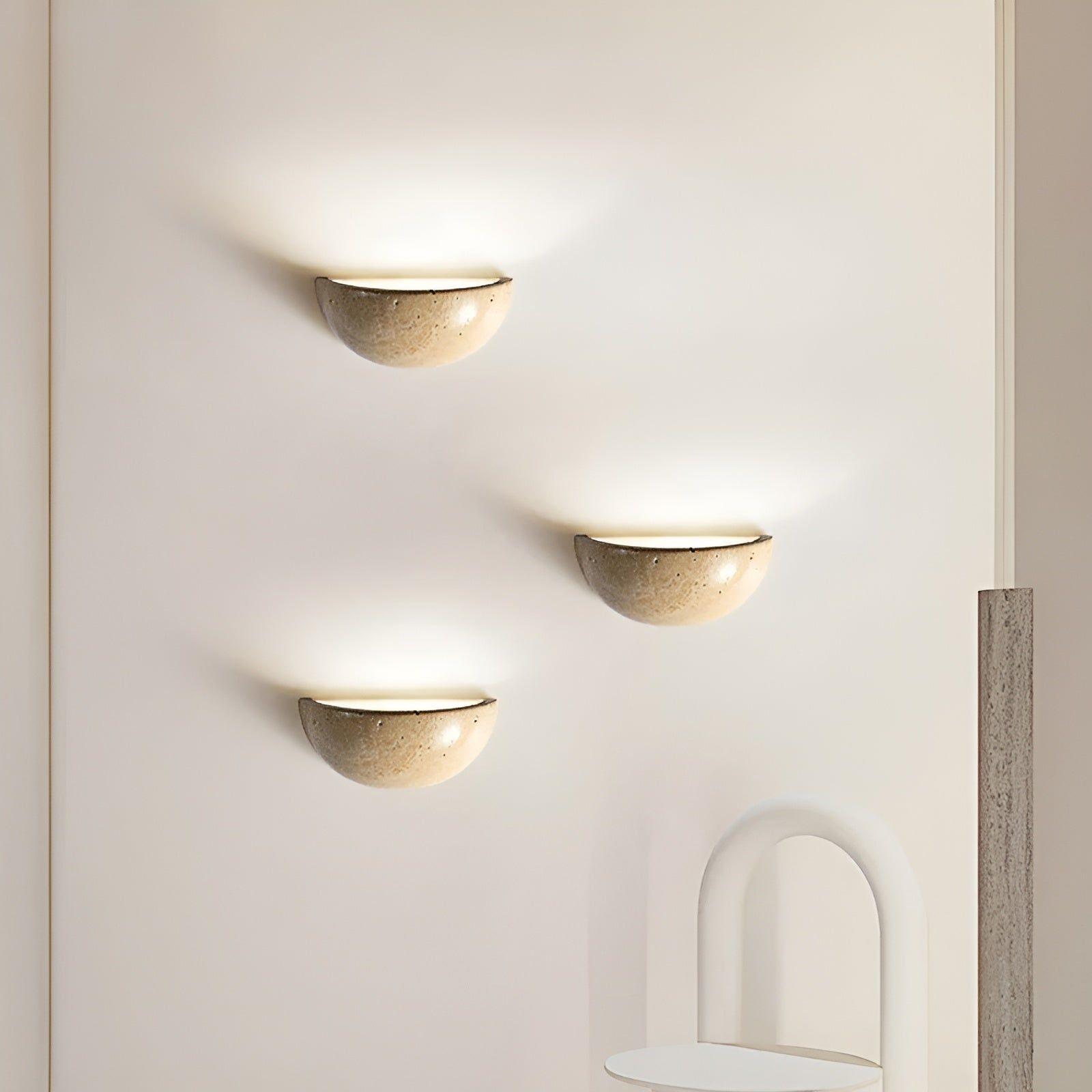 Korzito - Nordisk Halvcirkel-LED-Wabi-Sabi-Vägglampa
