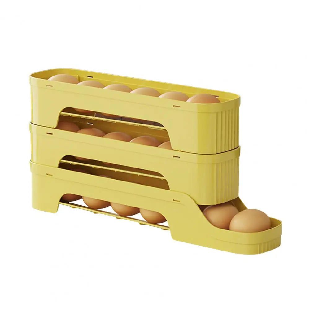 Carvallo RolloMaxx | 4-lagers äggorganisatör | Platsbesparande & Självrullande | Transparent design