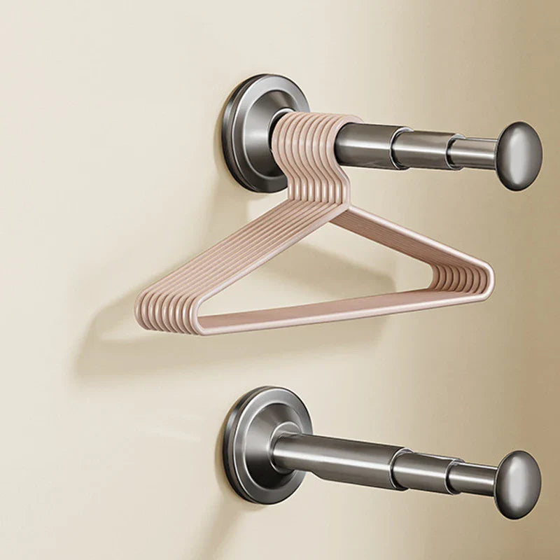 Carvallo FlexiHang | Teleskopfäste med sugkopp | Justerbar & borrfri | För badrum, hall & tvättstuga