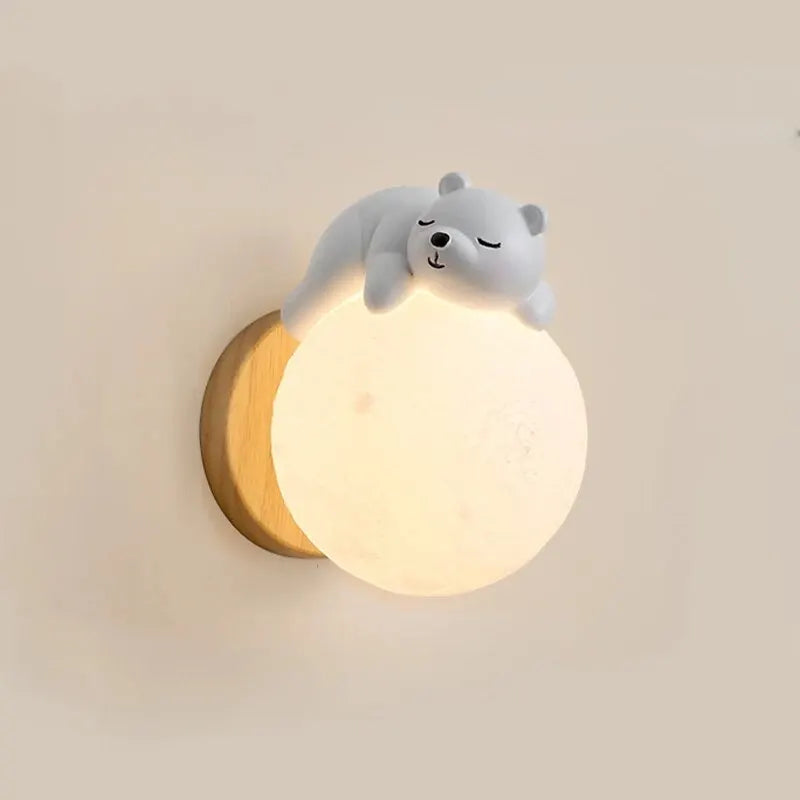 Sleepy Bear Vägglampa - Söt Spjälsäng Accent med Mild Ljus