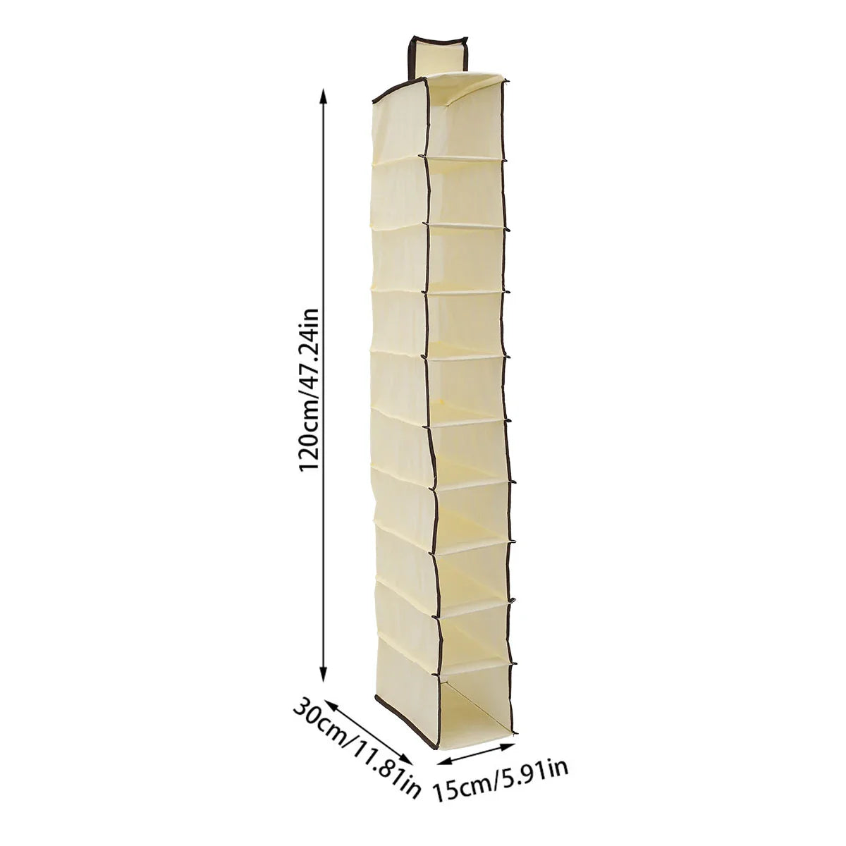 Carvallo 10-lagers Hängande förvaringsorganisatör | Fällbar & Platsbesparande | För skor, kläder & tillbehör i garderoben