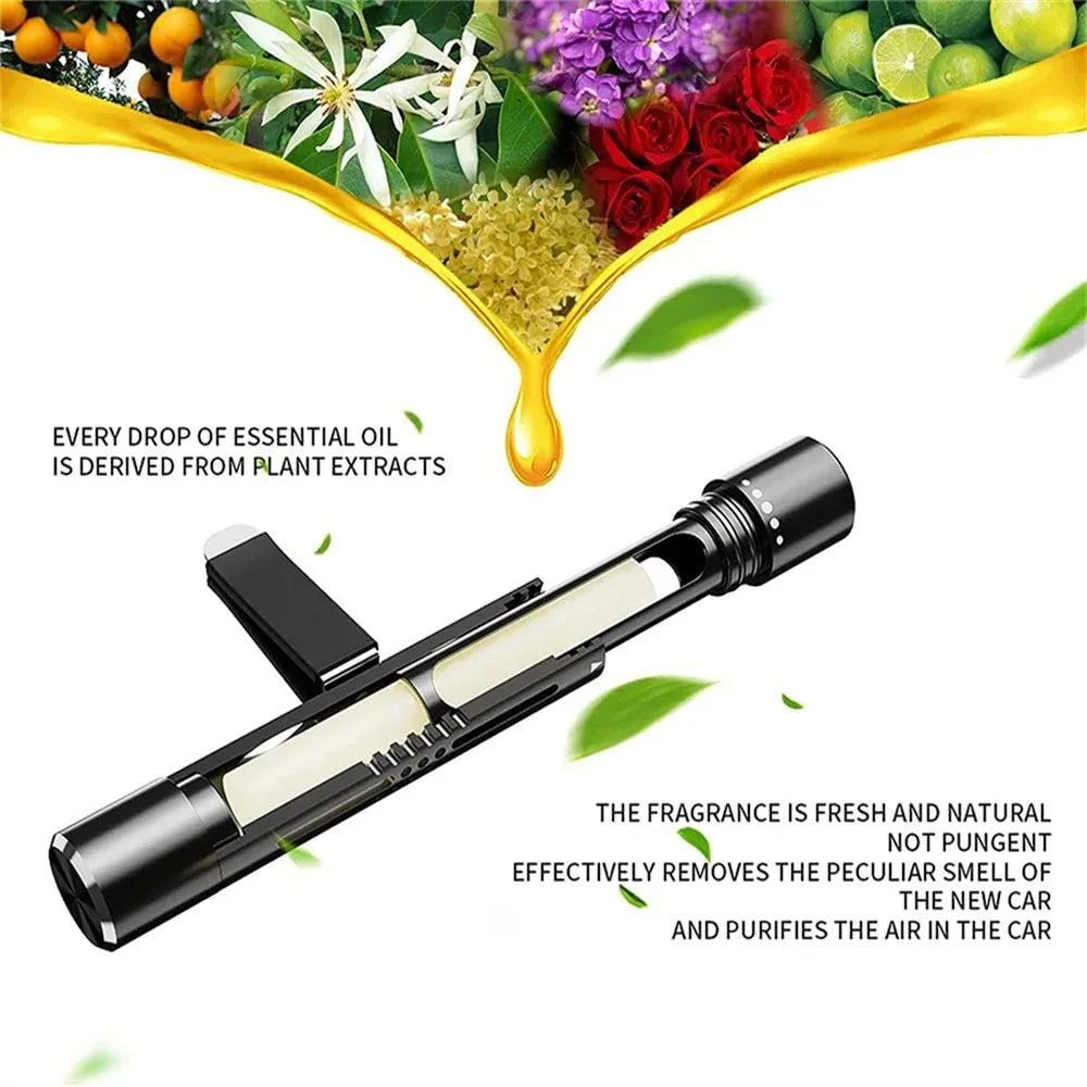 Carvallo Bil Doftklipp | Långvarig naturlig doft med eteriska oljor | Justerbart ventilationsklipp | Utan läckage | För bil och inomhusluft