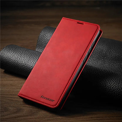 Läder iPhone Plånbok Fodral med Kortfack