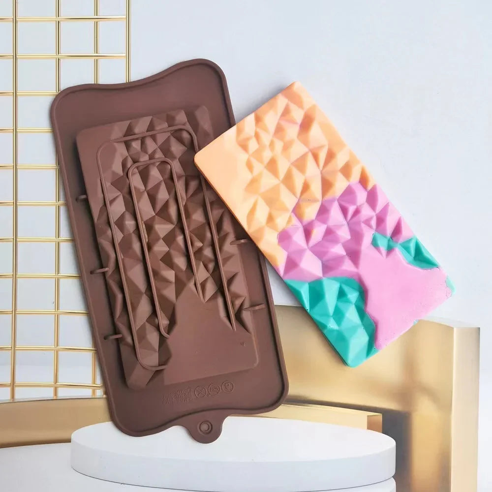 Carvallo Silikonform | 3D-chokladform i Dubai-design | Tunna plattor & fondant | För praliner, dekoration & bakverk