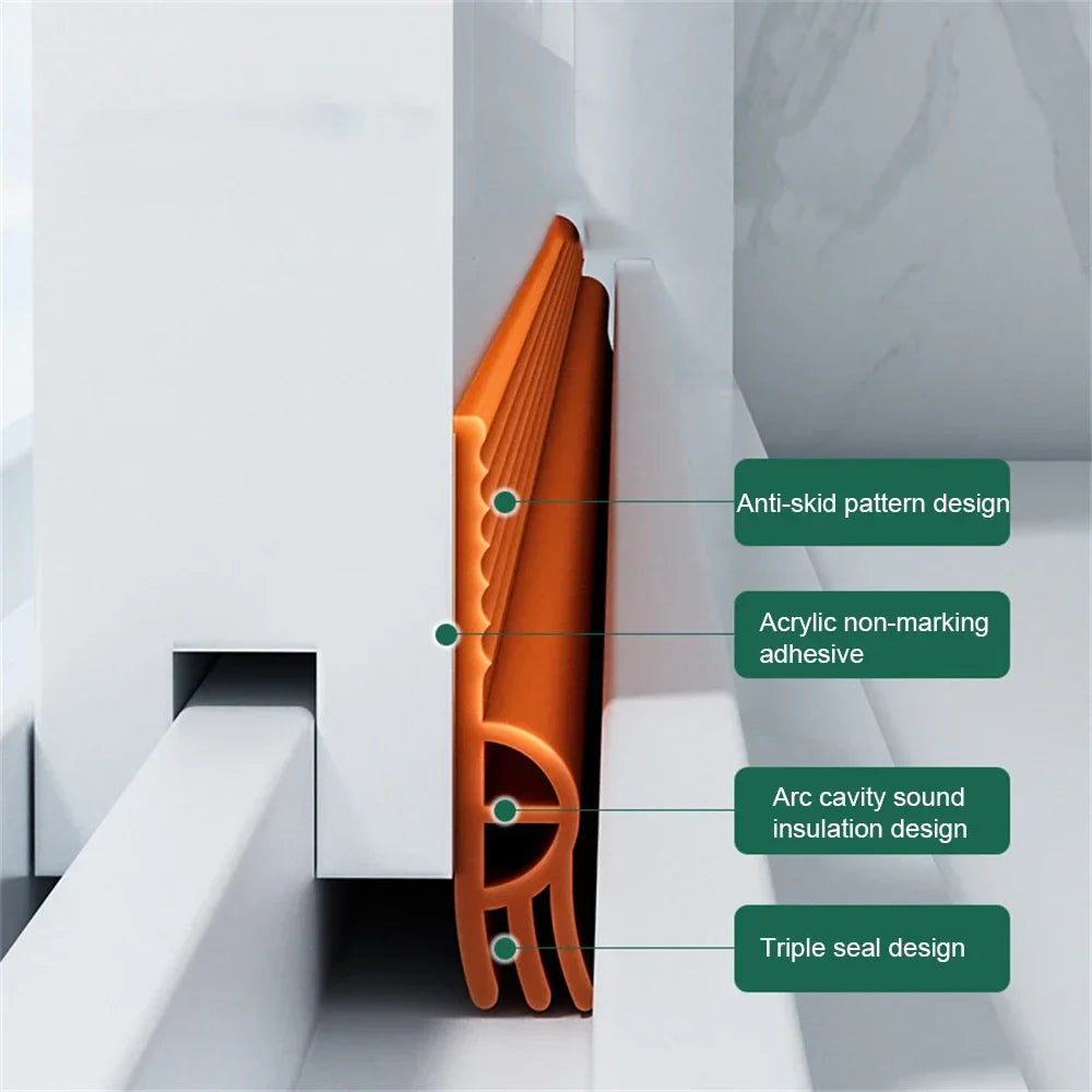 Carvallo SilentSeal Pro | PVC dragspärr utan lim | ljuddämpande & energibesparande | tvättbar & justerbar