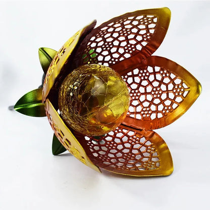 Solar trädgårdslampa lotusblomma – Dekorativ LED utomhusbelysning för trädgård och gård