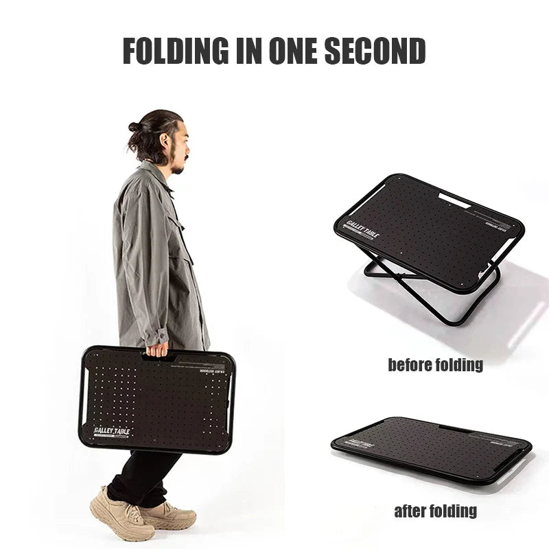 Carvallo Campingtisch GEARVION TacticalPro | Lätt & Bärbar | Aluminiumslegering | 60kg Tragkraft | Utomhus, Camping, BBQ