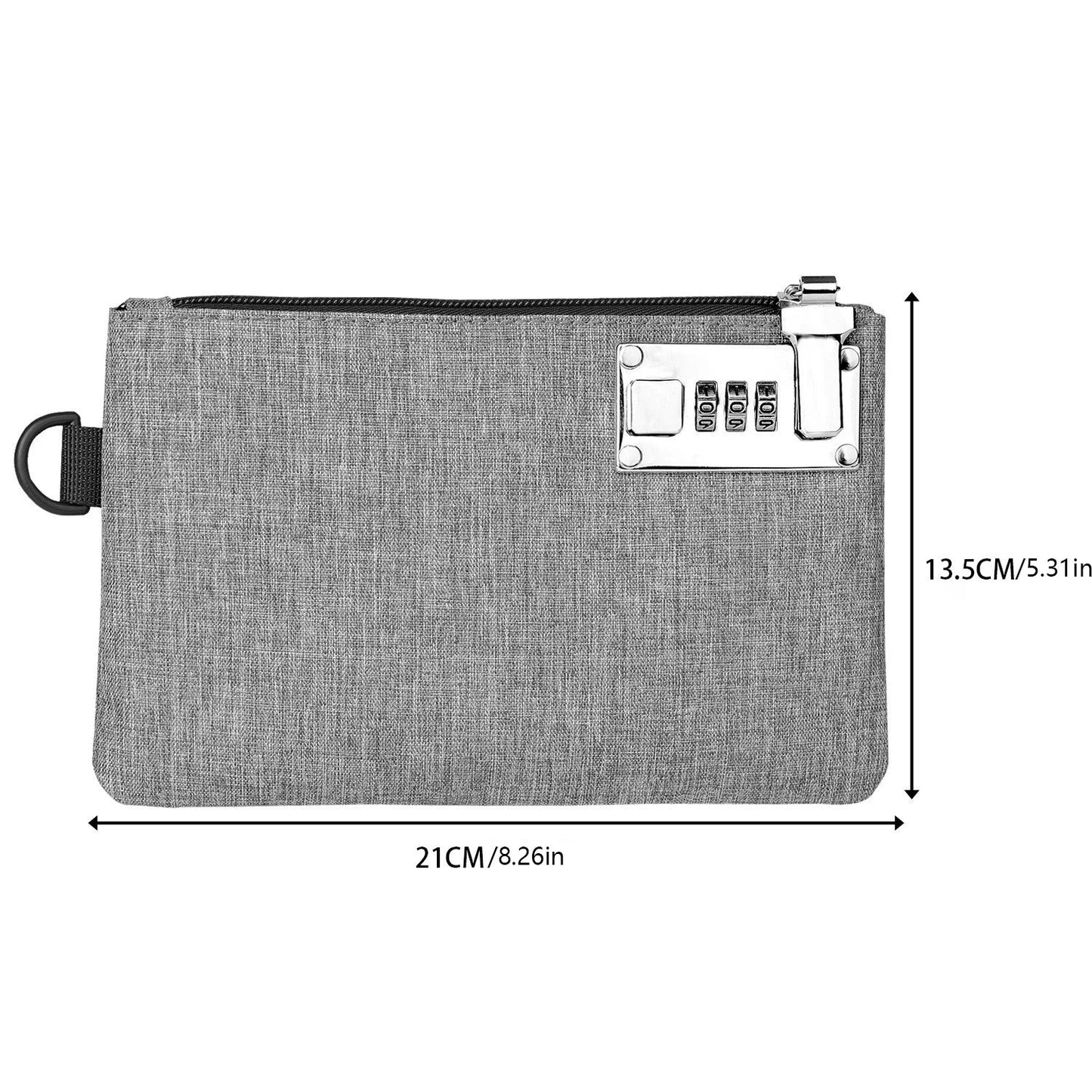 Carvallo SecuroLock | Med kombinationslås | 21 × 13,3 × 2 cm | För kontanter, kort & pass