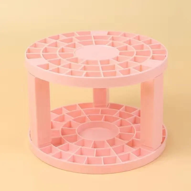 Carvallo Make-up Penselhållare | 360° roterande organizer | För penslar, läppstift &amp; kosmetik | Vit | 10 × 10 × 14 cm
