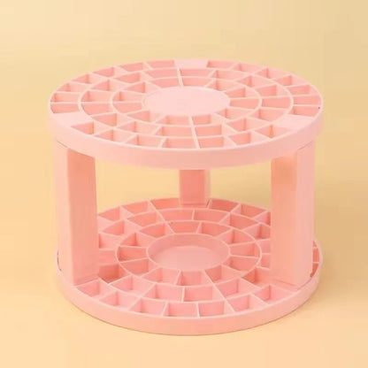Carvallo Make-up Penselhållare | 360° roterande organizer | För penslar, läppstift &amp; kosmetik | Vit | 10 × 10 × 14 cm