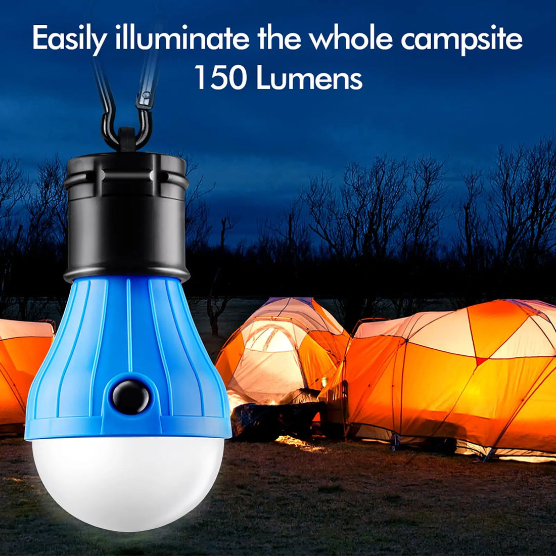 Carvallo LumoTrek med karbinhake | 3 ljuslägen &amp; 3 LED | Kompakt &amp; Lätt | För camping, vandring &amp; nödsituationer
