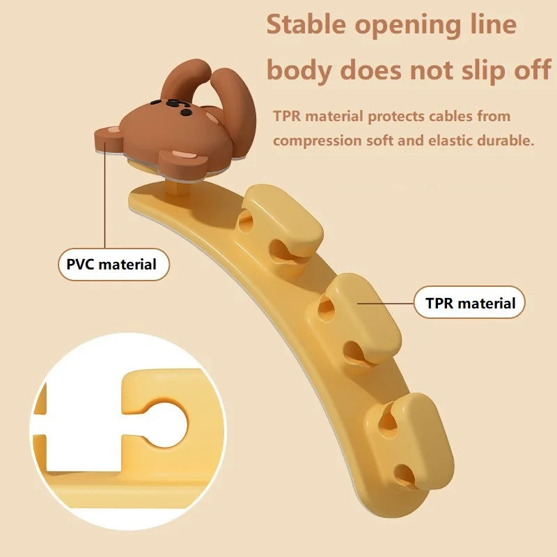 Carvallo Tierische Kabelhalter | Självhäftande & Platsbesparande | Skrivbordsorganisatör för laddkablar & USB