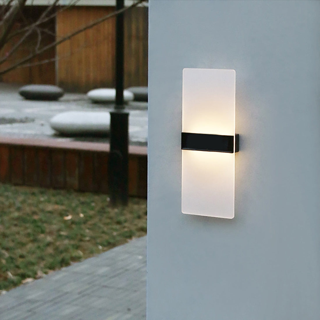 Kacela - Solar Utomhus Modern Mjölk Skugga Vägglampa Set