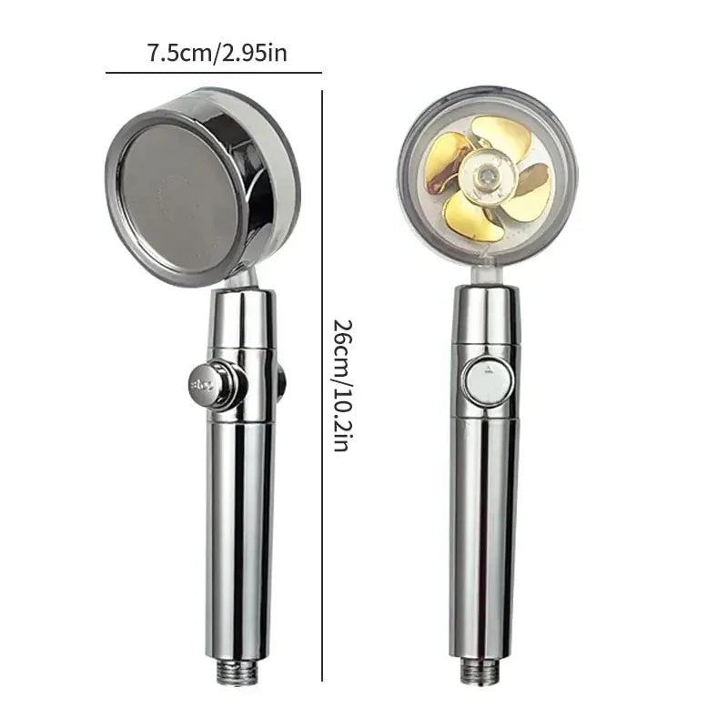 360° roterbar högtrycksduschhuvud med turbo-proppeller – vattensparande &amp; kraftfull 🚿