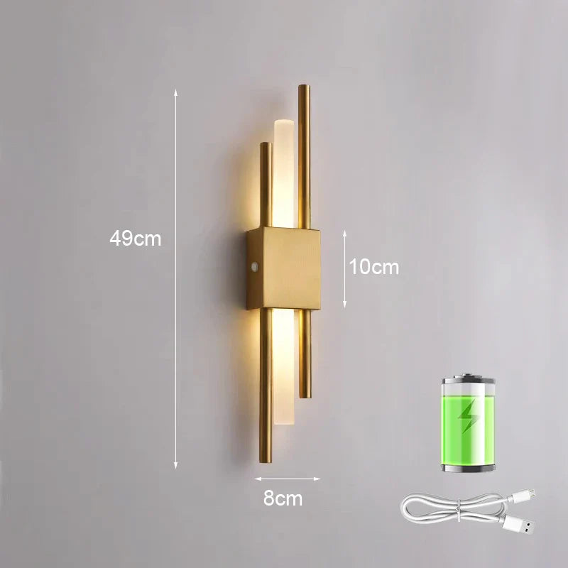 Lumoa Fynn | LED-vägglampa med USB-port i nordisk design för sovrum och vardagsrum