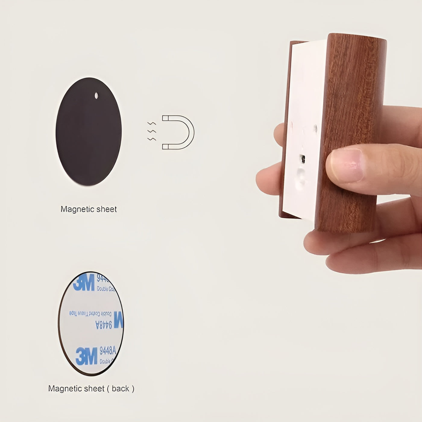TimberSense Light - Uppladdningsbar Rörelsesensor Väggljus gjort av Trä