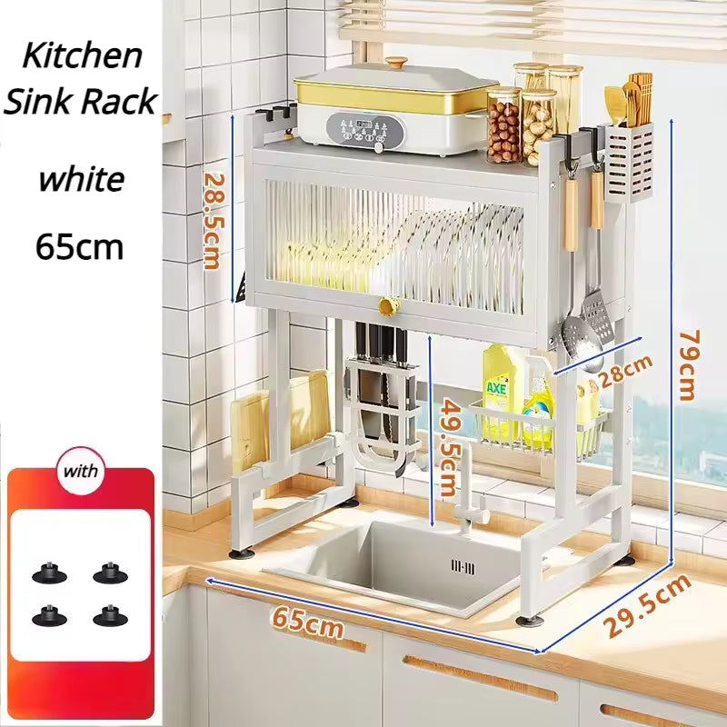 Royallure Justerbar Rostfritt Stål Diskstativ Skåp Organisatör för Kök Diskho