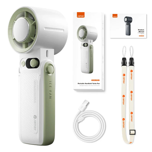 Carvallo 3-i-1 Bärbar Fläkt F5PRO | Hängande, Bord- & Handfläkt | 38000 mAh Batteri | LED-display & Omedelbar kylning