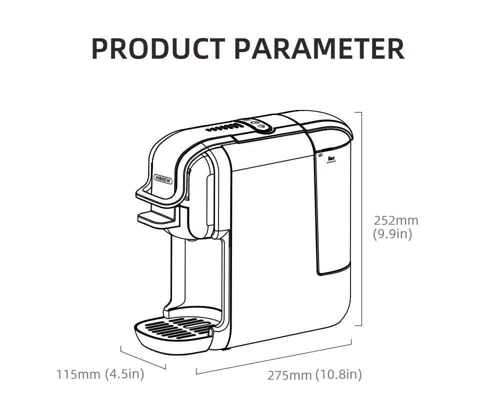 5-i-1 Kaffemaskin – 19-Bar Flerkapsel Bryggare