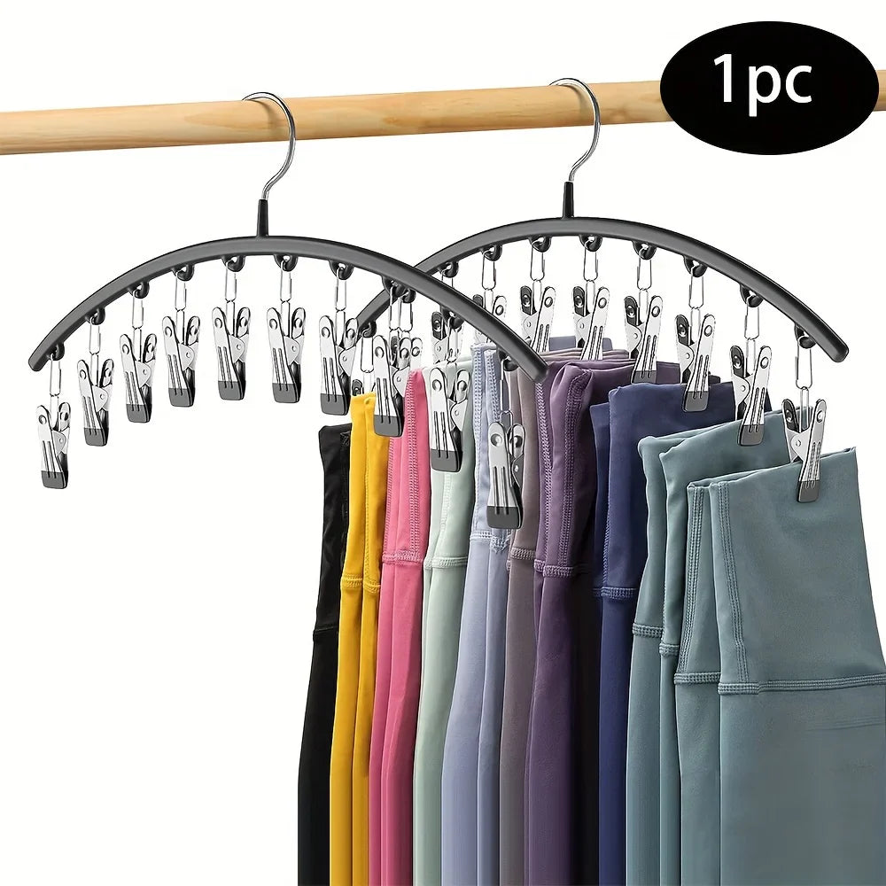 Carvallo Leggings-Organizer Klädhängare med 10 clips | För upp till 40 leggings | Platsbesparande hängregal | Garderobsförvaring