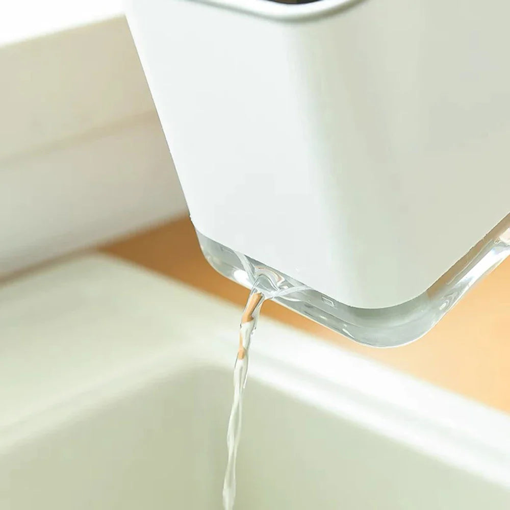 Carvallo Organizer Multifunktionell Bestickhållare med Droppfunktion | Kök-Organisator för Skedar, Gafflar & Pinnar | 12 × 8 × 14 cm