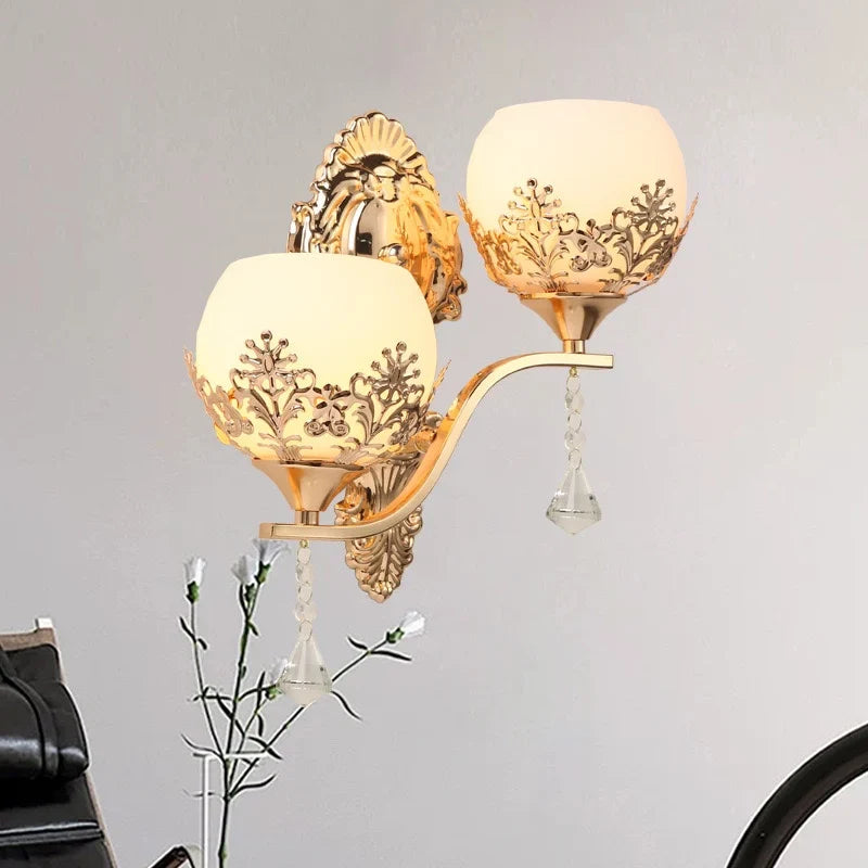 CrystalLuxe - LED Vägglampa Guld Sovrum &amp; Vardagsrum Stämningsbelysning
