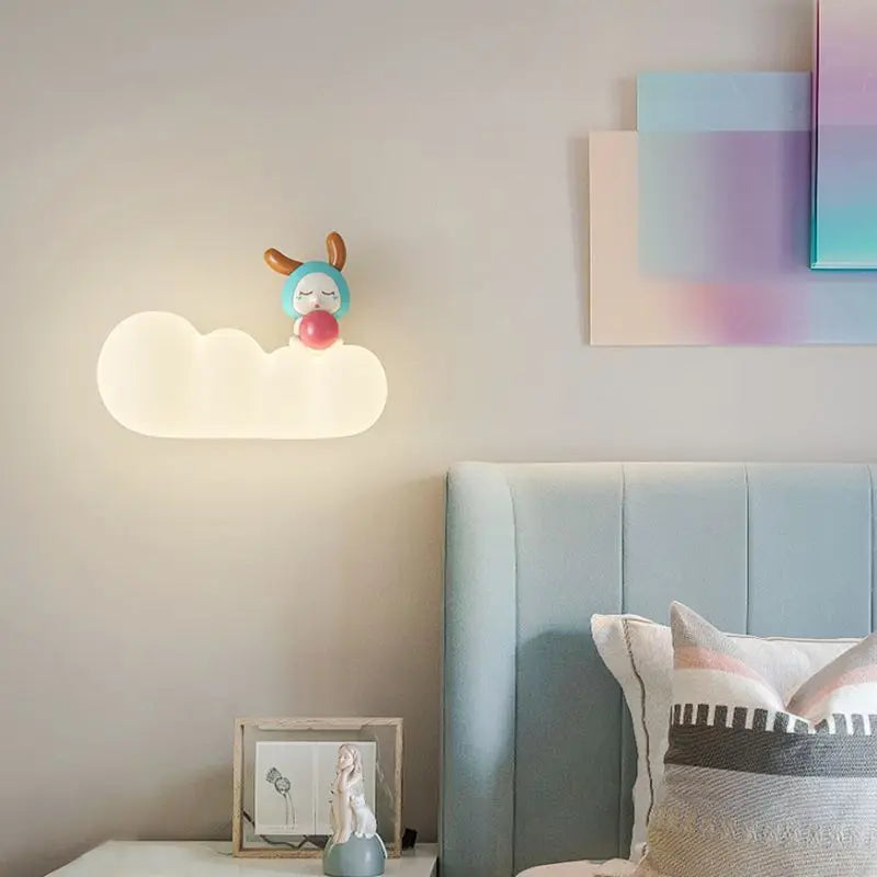 KinderDroom - LED Vägglampa för Barnrum med Tecknade Djurdesign