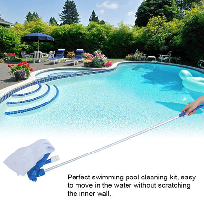 Poolrengöringsset med teleskopstång – nätfilter och tillbehör för poolskötsel