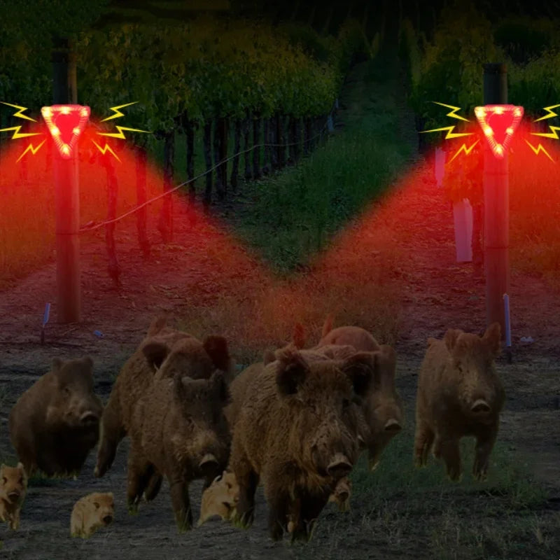 Carvallo Solar-Alarmsljus med hundljud | LED-säkerhetsljus med 129 dB alarm | Vattentålig & djuravskräckning | För trädgård, gård & stall