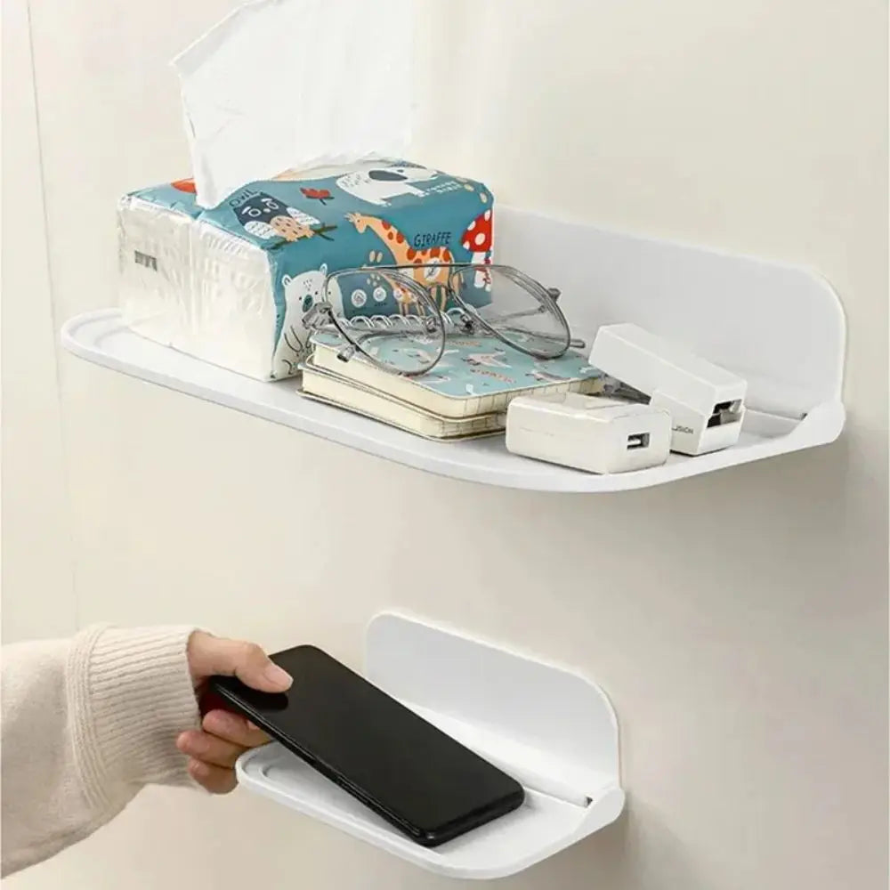 Carvallo FoldoFix SmartShelf | Fällbar hylla utan borrning | Platsbesparande & Mångsidig | 18×11 cm / 30×19 cm