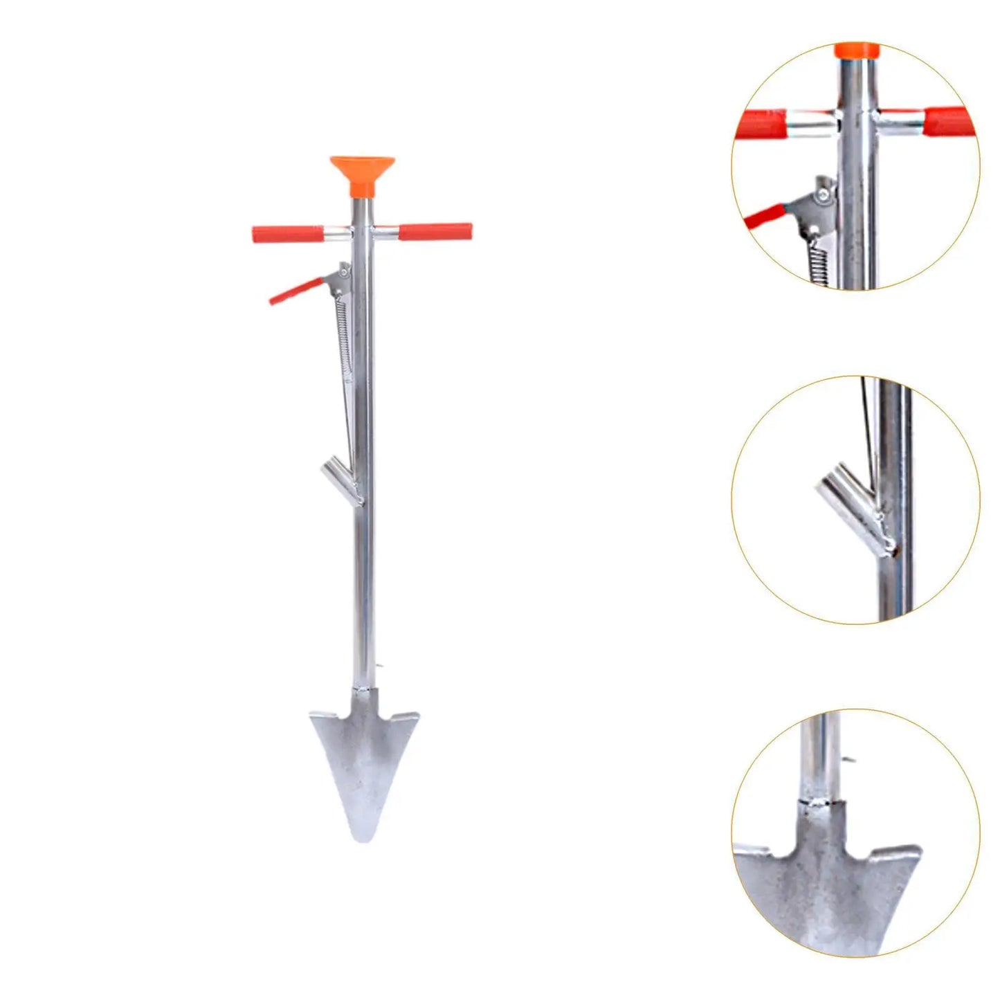 Carvallo DuoSpreader Multifunktionell gödsel spridare med skopa | 85 cm höjd | Robust järn | För fruktträd, majs & trädgårdsarbete