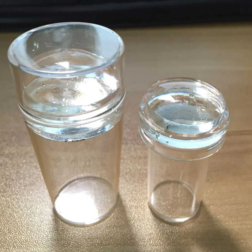 Carvallo-Set ClearStamp Duo | Transparent silikonstämpel & skrapa | För fransk design & nagelkonst | 2,3 cm diameter