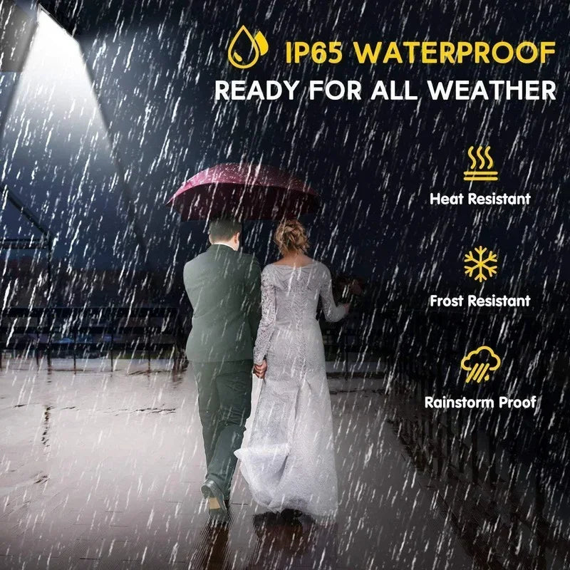 Carvallo 90 Solar Vägglampa med rörelsesensor | 90 LEDs | 3 lägen | IP65 Vattentålig | 4400 mAh Batteri | Utomhusbelysning för trädgård, terrass & gård