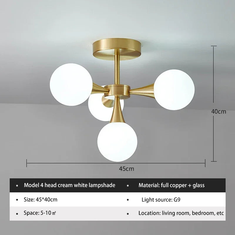 Lunavoire Sphere | LED-taklampa med glaskula för vardagsrum och sovrum