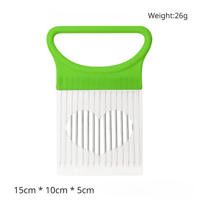 Carvallo Lökhållare Rostfritt Stål | Precisionsskärhjälpmedel | Med Komforthandtag & Fixeringsnålar | Kökshjälpmedel för Grönsaker & Kött