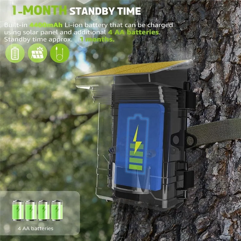 50MP 4K Trail Cam Fånga Vilt Dagen eller Natten