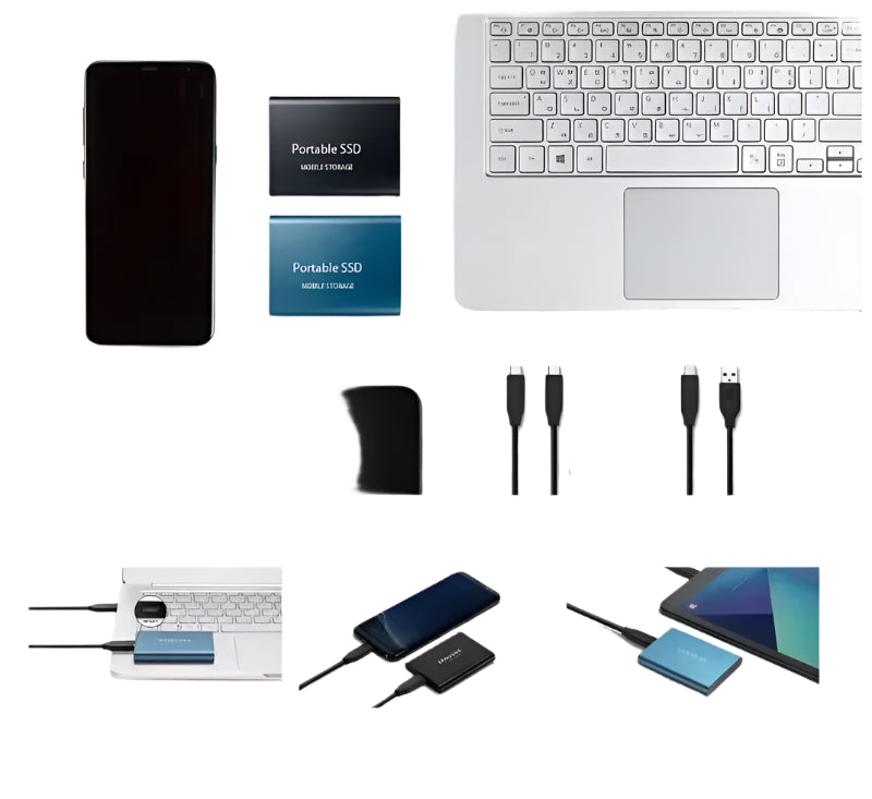 Carvallo Ultra Extern SSD | USB 3.1 Typ-C | Upp till 1000 MB/s | 500 GB / 1 TB / 2 TB | Kompakt & Stöttålig