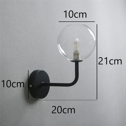 NordicLuxe - Glas Vägglampa - Modern LED Lampa för Sovrum och Vardagsrum