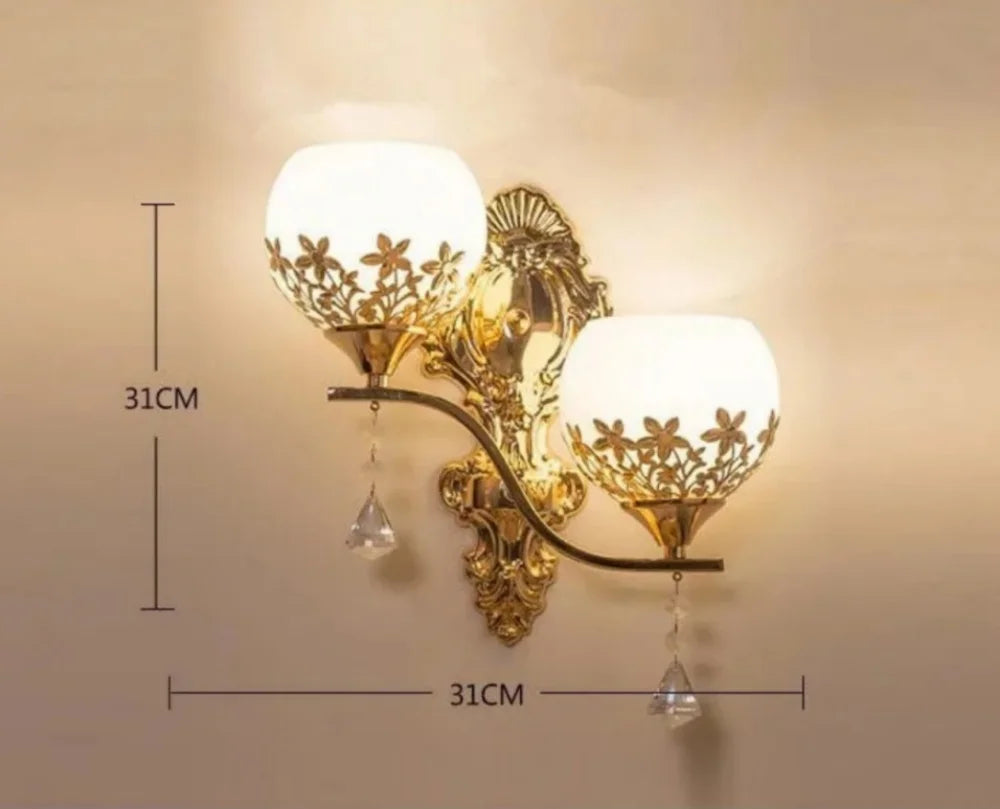 CrystalLuxe - LED Vägglampa Guld Sovrum &amp; Vardagsrum Stämningsbelysning